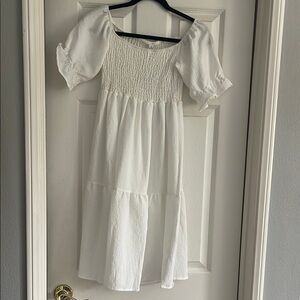 White Puff Sleeve Sundress
